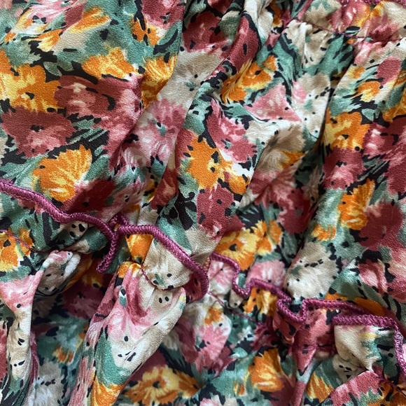 Floral Print High Waist Ruffle Hem Mini Skirt - Picture 6 of 9